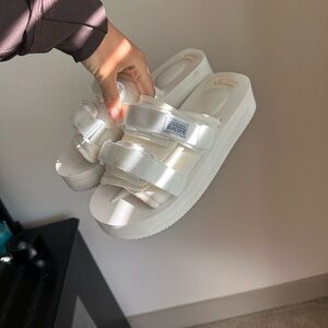 Suicoke Platform White Sandals
